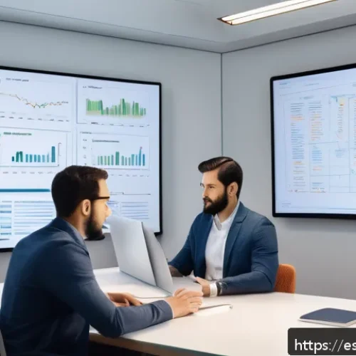 Home 32 인과관계 추론 훈련의 데이터 마이닝 기법 - A modern data scientist’s workspace in a bright office with multicultural professionals analyzing co...