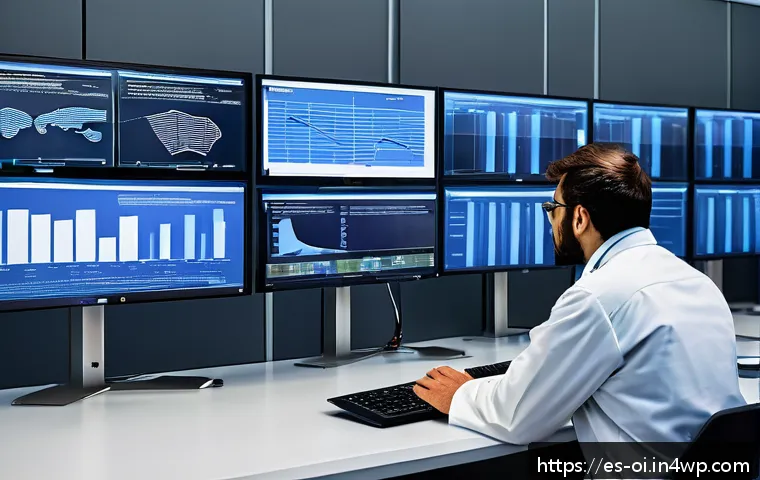 인과관계 추론을 위한 신뢰할 수 있는 데이터 출처 - A modern research laboratory in Spain with diverse scientists analyzing large administrative databas...
