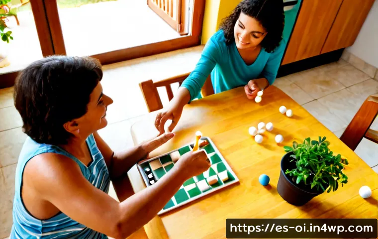 인과관계 추론 훈련을 위한 아이디어 브레인스토밍 - Photorealistic overhead view of a Spanish-speaking family at a bright home kitchen table, an older w...
